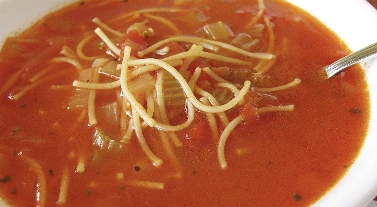 Recipe: Mommy's vermicelli soup with tomato.