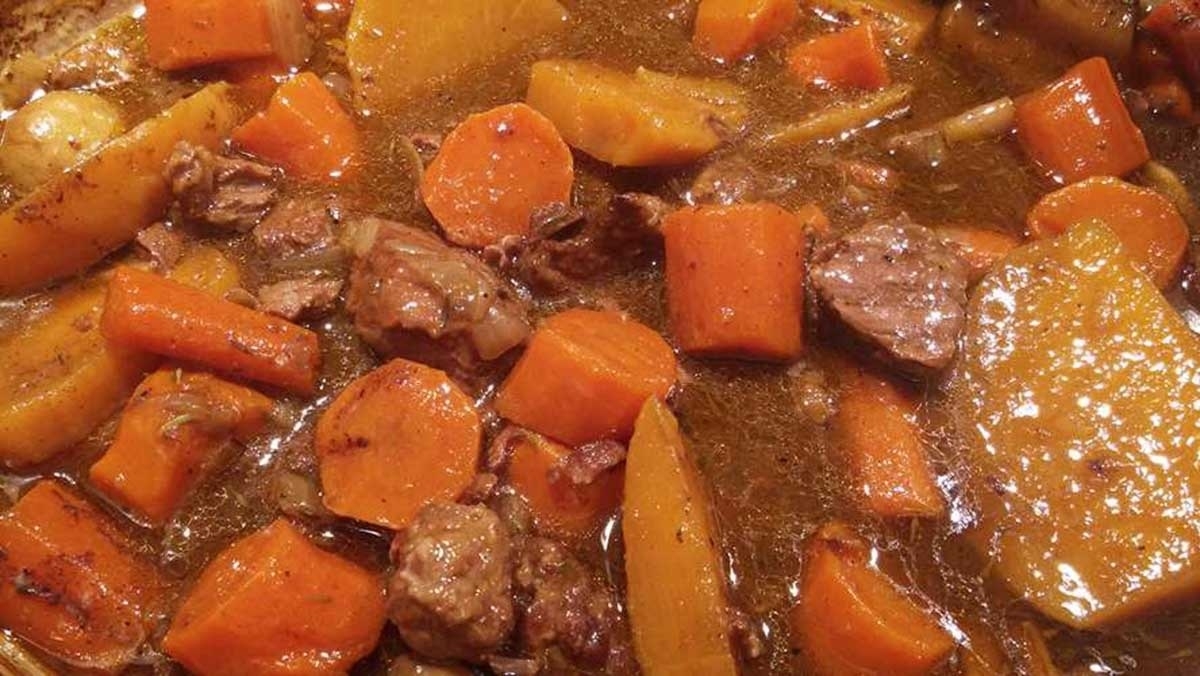 Recipe: beef with vegetables.